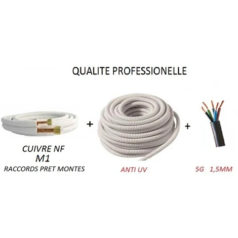 KIT DE RACCORDEMENT COMPLET 1/4 3/8 TOUTE CLIMATISATION 15 METRES PRET A POSER 1 KIT DE RACCORDEMENT COMPLET 1/4 3/8 TOUTE CLIMATISATION 15 METRES PRET A POSER