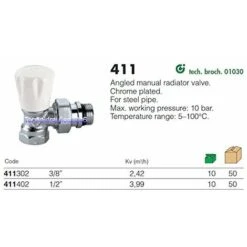 'Caleffi 411 ? Vanne Radiateur Équerre 3/8 pour Prise Fer