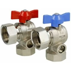 Set Robinet Bille équerre 1'' SilverTec Collecteur Plancher Chauffant