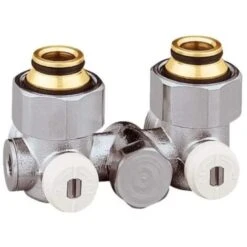 Vanne Double En H Monotube équerre Pour Radiateur Avec Eurocône Thermador
