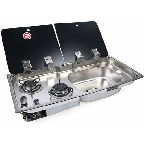 2X Brûleur Cuisinière à Gaz 2 Brûleurs Évier De Cuisinière à Gaz 30.5 14.4 5.9/4.7" GR-904RD Pour Voiture, Camion, Camping-Car Et Bateau 1 2X Brûleur Cuisinière à Gaz 2 Brûleurs Évier De Cuisinière à Gaz 30.5 14.4 5.9/4.7" GR-904RD Pour Voiture, Camion, Camping-Car Et Bateau