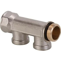 Distributeur Double 3/4" X Filetage Femelle 1/2" NickelE