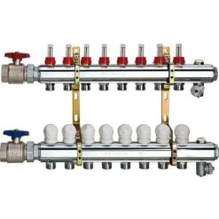 Collecteur Plancher Chauffant 11 4 X 6 Circuits De Chauffe En Laiton