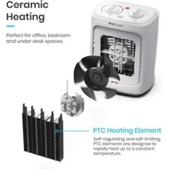 Mini Radiateur Céramique 2000W, 3 Niveaux De Puissance Pro Breeze -Atlantic Magasin 34256370 3
