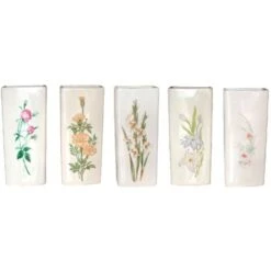 Centrale Brico Saturateur Plat Céramique Motif Fleur, 310 Ml