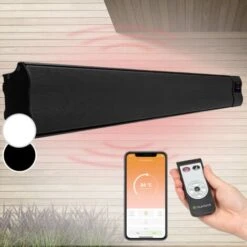 Klarstein Chauffage Electrique à Infrarouge, Chauffage De Jardin 3000W, App Smart WiFi, Télécommande, Minuterie, Affichage LED, Chauffage Exterieur Terrasse IP44, Chauffage D'Appoint Econome Sans CO2