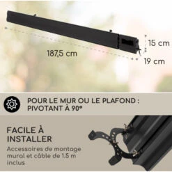 Klarstein Chauffage Electrique à Infrarouge, Chauffage De Jardin 3000W, App Smart WiFi, Télécommande, Minuterie, Affichage LED, Chauffage Exterieur Terrasse IP44, Chauffage D'Appoint Econome Sans CO2 -Atlantic Magasin 36838704 5