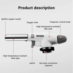 LangRay Brûleur De Cuisine Allumeur De Brûleur De Cuisine Rechargeable, Allumeur De Camping, Lance-flammes Pour Barbecue, Torche Soufflante, Brûleur Pour Barbecue De Cuisine Et Cuisson Du Beurre. -Atlantic Magasin 36981269 3