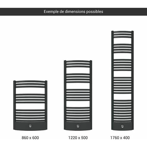 Sèche-serviette Mixte Noir De 860mm De Haut Et 400mm De Large - 188 Watt - DEX860/400PZ8N 2 Sèche-serviette Mixte Noir De 860mm De Haut Et 400mm De Large - 188 Watt - DEX860/400PZ8N – Image 2