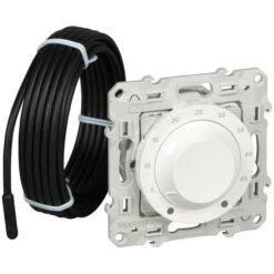 Schneider® Odace, Thermostat Blanc, 10 A Pour Plancher Chauffant, Livré Avec Sonde (S520507)