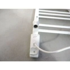 Sèche-serviette Mixte Elec/Eau-chaude 400W + 393W H.912mm L.400mm Blanc Droit Avec Thermostat IR NOVELLA Bains FINIMETAL N442ME -Atlantic Magasin 40402567 3