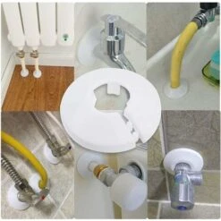 12 Pcs Cache Tuyau, Cache Tuyau Plomberie Collier Radiateur, Manchon Radiateur Pour Tuyau Rosace Ronde Blanche Diamètre De 15 Mm (Blanc),Convient Pour: Conduites D'eau, Conduites De Chauffage, Robinet -Atlantic Magasin 41441628 4