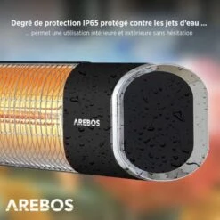 AREBOS Chauffage Radiant Infrarouge 2000 W Radiateur électrique 2 Puissances Inclinaison De 60° Matériel De Fixation Noir 8 AREBOS Chauffage Radiant Infrarouge 2000 W Radiateur électrique 2 Puissances Inclinaison De 60° Matériel De Fixation Noir -Atlantic Magasin 41826684 4