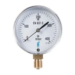 Manomètre Gaz Radial 0 à 400 Mbar, 0 à 400 Mbar