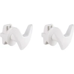 2 Patères Tête De Loup Blanches Pour Radiateur Sèche Serviette Tubes Ronds