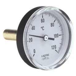 Thermomètre Axial 0-120°C D=63mm. Tube Fileté M1/2'' L=40