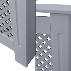 Cache-radiateur Couvercle Chauffage MDF Motif Nid D'abeille 78x19x82 Cm Gris -Atlantic Magasin 42489979 4