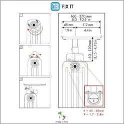 Paire De Crochets Pour Radiateur - Supports à Fixer Au Radiateur - S'adapte Aux Radiateurs Tubulaires Avec Des Collecteurs De 45 Mm à 60 Mm De Diamètre -Atlantic Magasin 42700121 4