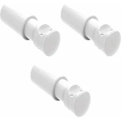 3 Supports En ABS Prêts à Installer Pour Radiateurs Sèche-serviettes - Diamètre Des Tuyaux De Ø16 à 30 Mm, Distance Entre Les Tuyaux De 20 à 30 Mm - Capacité 90 Kg - Blanc
