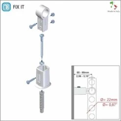Supports Avec Pince Pour Radiateurs Sèche-serviettes - Tuyaux Ø22 Mm - Capacité 75 Kg - Transparent -Atlantic Magasin 42700140 4