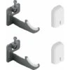 Paire De Supports Muraux Pour Radiateurs En Aluminium Avec Réglage Vertical - Couverture ABS Blanc Et Isolateurs En Plastique - Capacité Maximale 50 Kg Par Fixation - 2 Pièces.