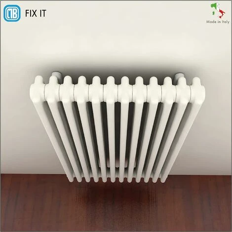 2 Supports Blanc Pour Installation Murale Avec Dispositif De Sécurité Anti-dégagement Et Espaciers Pour Radiateur à Colonne Tubulaire - Couverture ABS Blanc Et Isolateurs En Plastique - 2 Pièces 2 2 Supports Blanc Pour Installation Murale Avec Dispositif De Sécurité Anti-dégagement Et Espaciers Pour Radiateur à Colonne Tubulaire - Couverture ABS Blanc Et Isolateurs En Plastique - 2 Pièces – Image 2