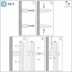 3 Supports Muraux ABS Prêts à Installer Pour Radiateurs Sèche-serviettes à Tube Plat - Section De Tube Plat Taille 10 Mm, Distance Minimale Du Tube 5 Mm - Capacité 90 Kg - Blanc - 3 Pièces. -Atlantic Magasin 42700217 4