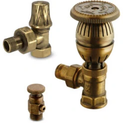 Kit Robinet Thermostatique Avec Coude De Réglage 15x21 Et Purgeur IDROSFER - NEGRI S.R.L