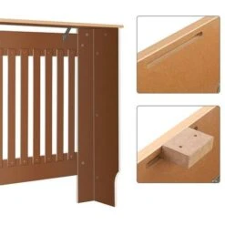 Cache-radiateur Simple, Traditionnel Et Ventilé En MDF E1 à Rayures Verticales Blanc - S -Atlantic Magasin 45731441 3