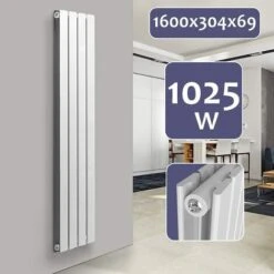 Radiateur Chauffage Centrale Pour Salle De Bain Salon Cuisine Couloir Chambre à Coucher Panneau Double 160 X 30,4 Cm Blanc