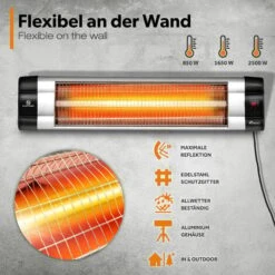 TRESKO Chauffage Extérieur Infrarouge 2500W + Télécommande Radiateur Rayonnant Électrique De Terrase 3 Niveaux De Chaleur Hauteur Réglable -Atlantic Magasin 45811339 4