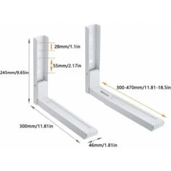 2 Pièces Support Mural Pour Micro Ondes, Supports Micro Ondes, Universel Support Pour Four à Micro Ondes, Comprend 6 Vis， Utilisé Pour Soutenir Les Fours à Micro Ondes (Noir) -Versailles -Atlantic Magasin 47163774 3