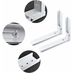 2 Pièces Support Mural Pour Micro Ondes, Supports Micro Ondes, Universel Support Pour Four à Micro Ondes, Comprend 6 Vis， Utilisé Pour Soutenir Les Fours à Micro Ondes (Noir) -Versailles -Atlantic Magasin 47163774 4