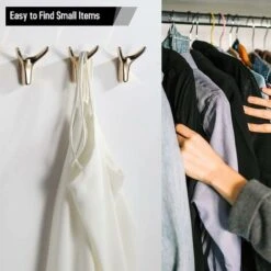 Lot De 3 Crochets Muraux Adhésifs Dorés En Forme De Corne Pour Salle De Bain Et Cuisine Guazhuni （Or） -Atlantic Magasin 47740748 4