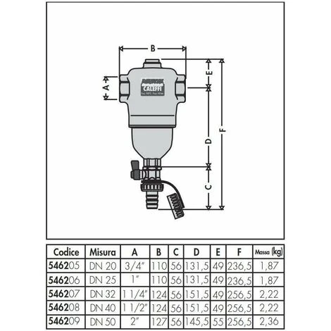 Séparateur De Saletés Avec Raccords Filetés Femelles Et Robinet De Vidage Caleffi 5462 3/4 2 Séparateur De Saletés Avec Raccords Filetés Femelles Et Robinet De Vidage Caleffi 5462 3/4 – Image 2