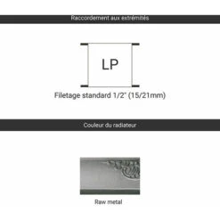 Radiateur Fonte Sur Pieds - Hauteur 710mm - Longueur 80mm - 76 Watt - Epaisseur 225mm - Contenance 2.25L - OXF710/80ZE3 -Atlantic Magasin 48765064 3