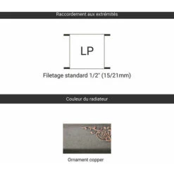 Radiateur Fonte Sur Pieds - Hauteur 710mm - Longueur 80mm - 76 Watt - Epaisseur 225mm - Contenance 2.25L - OXF710/80GR8 -Atlantic Magasin 48765818 3