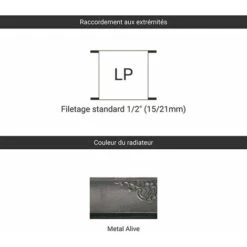 Radiateur Fonte Mural - Hauteur 410mm - Longueur 80mm - 86 Watt - Epaisseur 225mm - Contenance 1.65L - OXF410/80ZE1 -Atlantic Magasin 48766337 3