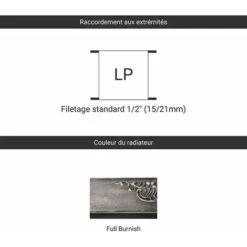 Radiateur Fonte Mural - Hauteur 410mm - Longueur 80mm - 86 Watt - Epaisseur 225mm - Contenance 1.65L - OXF410/80FB2 -Atlantic Magasin 48766426 3
