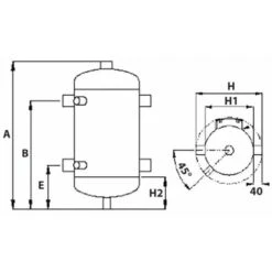 Ballon Tampon 15l (4 Piquages Mural) - DIFF -Atlantic Magasin 4970824 4