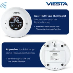 VIESTA H580-GW Chauffage Infrarouge 580W En Verre Blanc + Thermostat VIESTA TH20 7 VIESTA H580-GW Chauffage Infrarouge 580W En Verre Blanc + Thermostat VIESTA TH20 -Atlantic Magasin 49875230 3