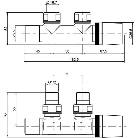 Té De Réglage Arreda Compact Pour Tubes En Cuivre, Multicouches Et Polyéthylène Entraxe 50 Mm Poletti 2 Té De Réglage Arreda Compact Pour Tubes En Cuivre, Multicouches Et Polyéthylène Entraxe 50 Mm Poletti – Image 2