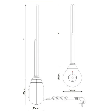 Résistance Blanche DROP 300 W Avec Thermostat 1/2" Pour Radiateur 2 Résistance Blanche DROP 300 W Avec Thermostat 1/2" Pour Radiateur – Image 2