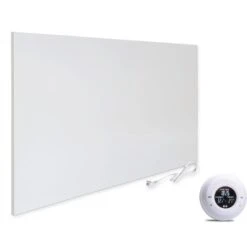 Viesta H900 Panneau De Chauffage Infrarouge Crystal Carbon (dernière Technologie) Panneau Radiateur Ultra Mince Chauffage Mural Blanc - 900 Watts + Viesta TH20 Thermostat