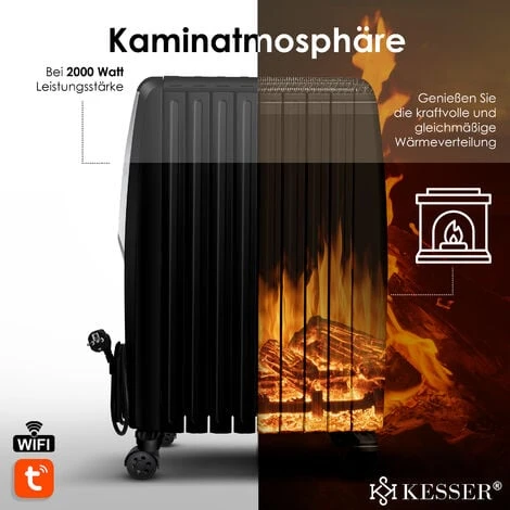 KESSER® Radiateur à Bain D’huile Avec écran Tactile Et Télécommande - Chauffage électrique à économie D’énergie, Minuterie, 4 niveaux De Chauffage, Thermostat, Fonction De Mise Hors Circuit De Sécurit 3 KESSER® Radiateur à Bain D’huile Avec écran Tactile Et Télécommande - Chauffage électrique à économie D’énergie, Minuterie, 4 niveaux De Chauffage, Thermostat, Fonction De Mise Hors Circuit De Sécurit – Image 3
