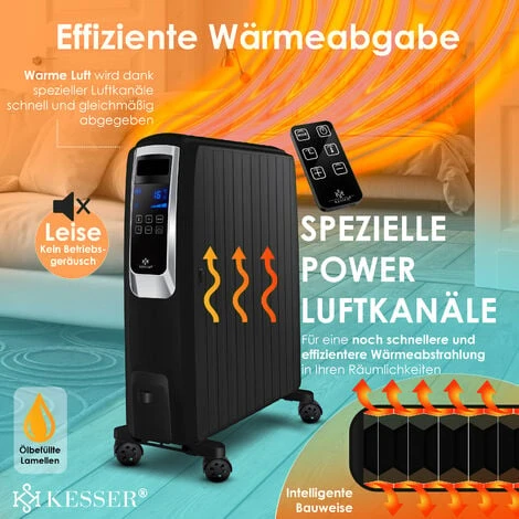 KESSER® Radiateur à Bain D’huile Avec écran Tactile Et Télécommande - Chauffage électrique à économie D’énergie, Minuterie, 4 niveaux De Chauffage, Thermostat, Fonction De Mise Hors Circuit De Sécurit 4 KESSER® Radiateur à Bain D’huile Avec écran Tactile Et Télécommande - Chauffage électrique à économie D’énergie, Minuterie, 4 niveaux De Chauffage, Thermostat, Fonction De Mise Hors Circuit De Sécurit – Image 4