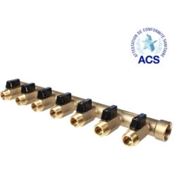 WATTS Collecteur M-F 3/4+mini-vannes Assemblées 8 Départs Mâles 1/2