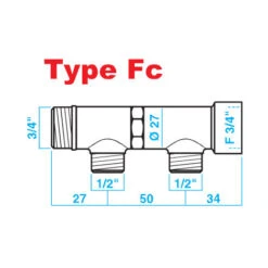 WATTS Collecteur M-F 3/4+mini-vannes Assemblées 9 Départs Mâles 1/2 -Atlantic Magasin 508490 3