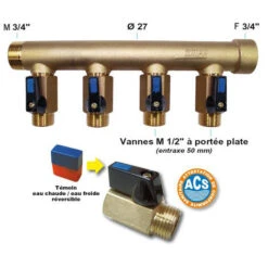 WATTS Collecteur M-F 3/4+mini-vannes Assemblées 9 Départs Mâles 1/2 -Atlantic Magasin 508490 4