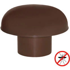 Chapeau De Ventilation PVC Avec Moustiquaire - Marron - Ø100mm